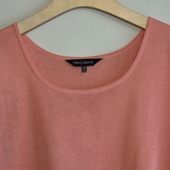 Ming Wang Peach Colored Knit Tank Top Plus Size 2X Office Contemporary Classic - Picture 4 of 8